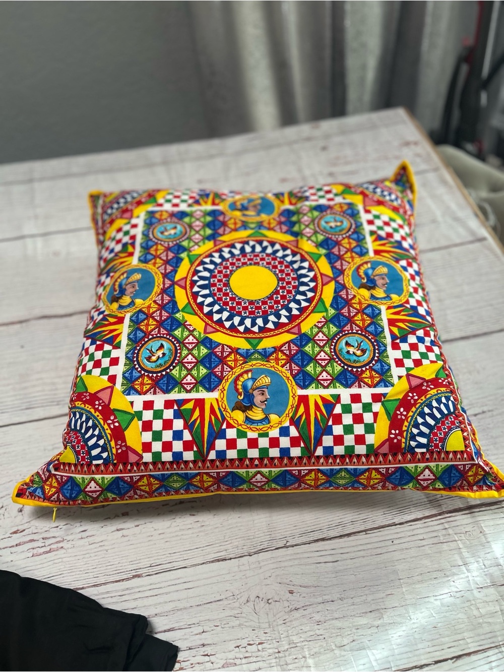 Dolce & Gabbana Carretto Canvas Cushion Pillow 24” X 24”